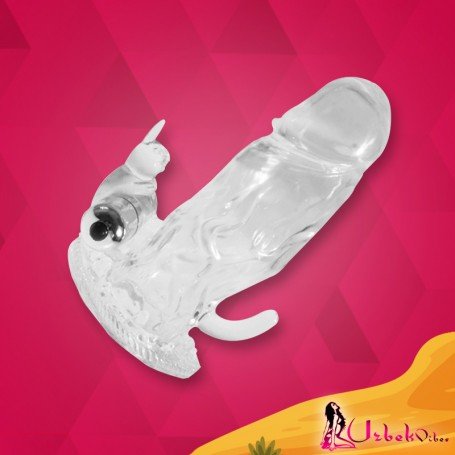 Triple Pleasure Vibrating Rabbit Genital Sleeve PES-028